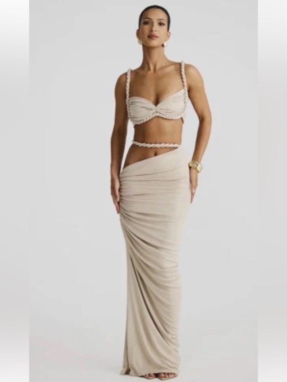 Perfect for vacation! Melani The Label Asymmetric Ruched Maxi Skirt & TOP!